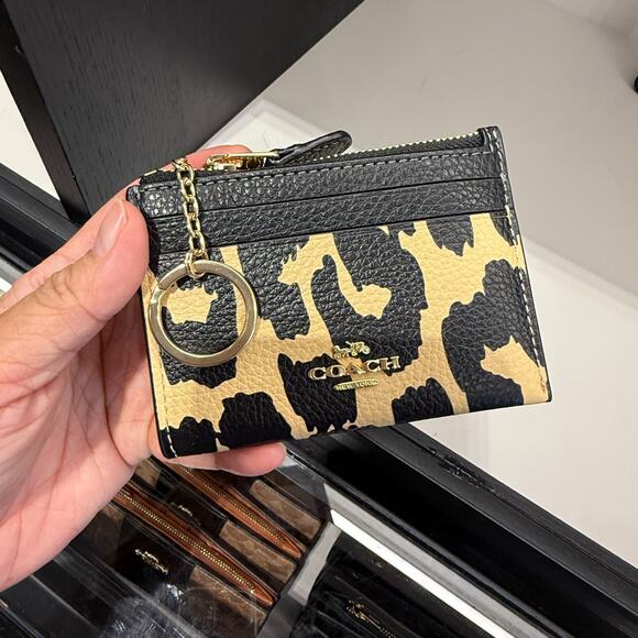 Coach Handbags - Coach Mini Skinny Id Case With Leopard Print CBL75 Gold/Leopard Multi